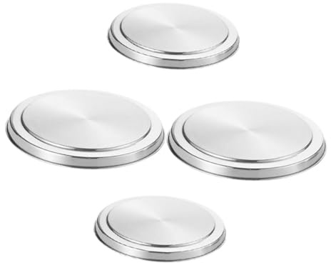 iplusmile 4pièces Couvercles De Brûleurs Pour Plaque Cuisson Électrique Acier Inoxydable Protège Cuisinière Gaz Et Électrique Augmentation De Espace Cuisine