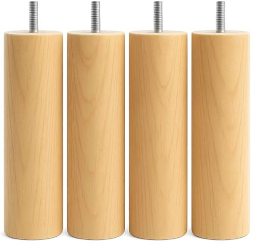 SCM Créations Lot de 4 Pieds de lit et sommier à Visser 30 cm Hêtre Naturel