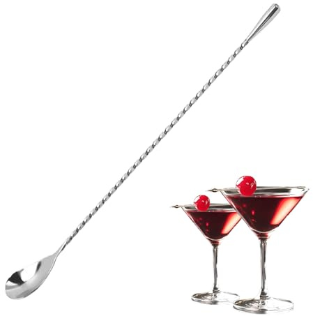 Barlöffel,Cocktail Löffel Langer,Stirrers,Rühroffel,Gin Aus Edelstahl,Professioneller Cocktailrührlöffel Con Spiralmuster,Cocktaillöffel Rührstäbchen,für Bar,Weinmaß,Shaker,Kaffee,Cocktailglas