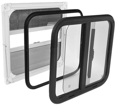 Caravan Side Window, Aluminum Alloy Window With Acrylic Glass For Campers Trailers, Sliding Window With Integrated Black Out Blind((WxH)50x30cm)