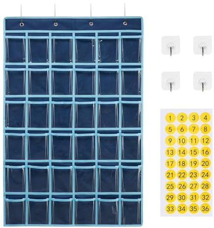 Ficktabell för telefon – fickdiagram Perr telefoner | fickdiagram för miniräknare, väggtavla med nummerklistermärken, 36 transparenta väskor miniräknare organisatör