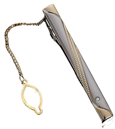 Gold Krawattennadel mit Kette für Herren Vintage Krawattenklammer und Kette Krawattennadel Krawattennadel Herren Hochzeit (Style 3)