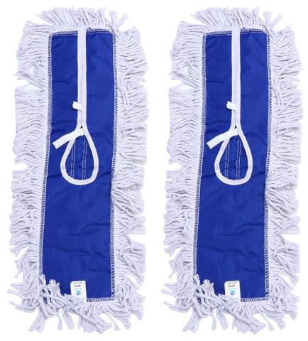 VICASKY 2 Pcs Serpillères en Coton pour Balai à Serpillère, Absorption d'eau Optimale, Résistance Fil, Accessoires de Nettoyage pour Plafond et Coins