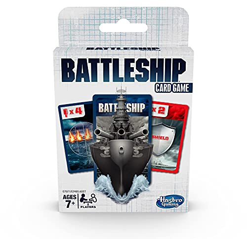 Hasbro Gaming Battleship Card Game for Kids, 2 Players Strategy Game Brown/a, Fun Summer Activities, Vacation Travel Essentials, Ages 7+