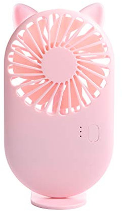 MYhose Mini Portable Pocket Fan, Cool Air Hand Held Travel Cooler Cooling Mini Fans, Pink Cat