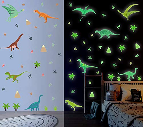 KAIRNE 87 Dinosaurier Wandsticker Leuchtend Jungen Kinderzimmer Geschenk