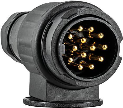 Anhänger Stecker mit Dichtung 13-polig Kunststoff Kupplungsdose PKW 12-24 Volt Schraubkontakt nach ISO 11446