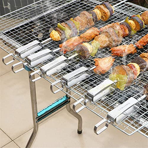 13.97Inch 35.5Cm Large Stainless Steel BBQ Skewers Long Handle Barbecue Fork Shish Kebab Turkish Grills Skewer Grill Needle