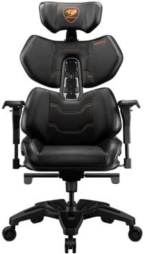 COUGAR GAMING | FAUTEUIL GAMING | SVART TERMINATOR KONTROLL - Ergonomiskt - nackstöd, ryggstödslutning, justerbara armstöd och höjd - 4D metallarmstöd
