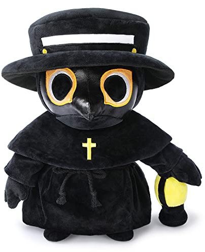 Plush Toy (Plague Doctor) Pest Arzt Plüschtier, 35cm gruselige süße, gefüllte Plüschkissenpuppe weiches, Flauschiges Halloween-Umarmungskissen, Geschenk für Kinder und Erwachsene