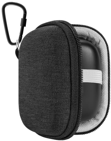 Geekria Shield Ohrhörer-Etui kompatibel mit JBL Vibe Beam 2/Buds 2, Tune 130NC/230NC/Flex, Ersatz-Hartschalen-Reiseetui mit Karabiner (Dunkelgrau)