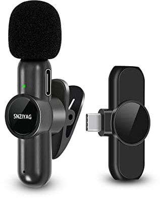 SNZIYAG Kabelloses Lavalier Mikrofon für USB C/Android Telefon,kabelloses Mic für Videoaufnahmen,Plug-Play Lav-Mikrofon für YouTube,TikTok,Ansteckmikrofon kabellos für Live Streaming,keine APP(Type-C)