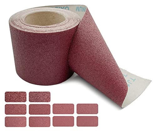 Rouleau de papier abrasif prêt à l'emploi, 11,4 cm par 10 m de long, papier abrasif (grain 80)