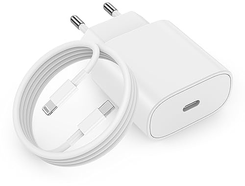 20W Ladegerät für iPhone 14 13 12 11 SE Pro Max/Plus &1M Schnellladekabel | 20W Schnellladegerät& & 1M USB C auf Lightning Ladekabel für iPhone 14/13/12/11/iPad, USBC Charger/Adapter/Netzteil/Stecker