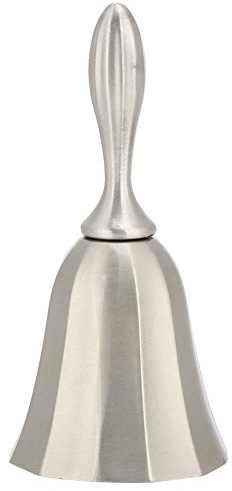 Tiiyee Hand Bell, Small Dinner Bells Ringing Bell with Handle Antique Handbell Service Jingles for Inside Classroom Musical Teaching Food Line Wedding Animal Training Decoration Game Meditation