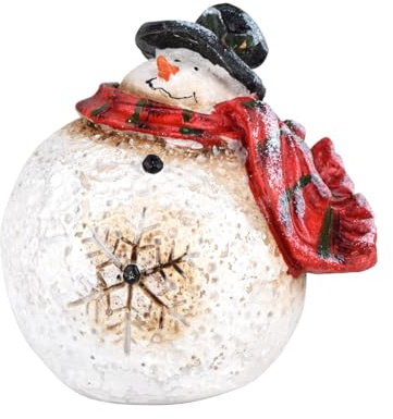 KUZIUA Christmas Decor Figurine, Resin Christmas Snowman Decor, Xmas Ornament for Table Top Centerpiece Fireplace, Handmade Statue for Xmas Gift, Christmas Party Home Decoration (Snowman)