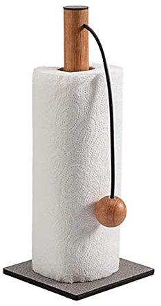 HASMI Toilettenpapierhalter Toilettenpapierhalter for Küchen Eichenholz Papiertuchhalter Arbeitsplatte Rollen Papierhalter mit recyceltem Lederstahlgrundgewebehalter Klorollenhalter (Color : A)