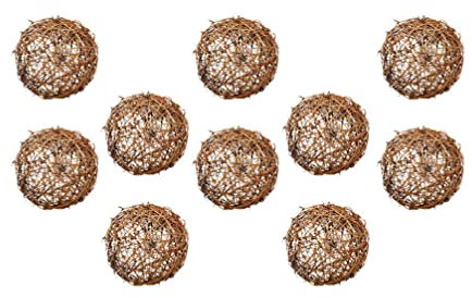 ifundom 10stücke Dekorative Vienenbälle Aus Rattan Große Hängende Ornamente Für Kindergarten Bar Und Hochzeiten Natürliche Farben Für Kreative Wohn Und Festdeko