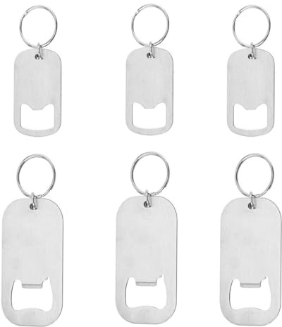 BOBOZHONG Portachiavi apribottiglie, 6 pezzi, acciaio inossidabile, due dimensioni, multifunzionale, cucina, bar, ristorante, regalo per papà
