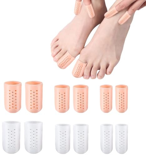 12 Pezzi Proteggi Dita in Silicone, Puntali in Gel Traspiranti, Protezione Alluce, Protezione Mignolo Piede, per Calli, Vesciche, Calli, Dita a Martello, 3 Misure