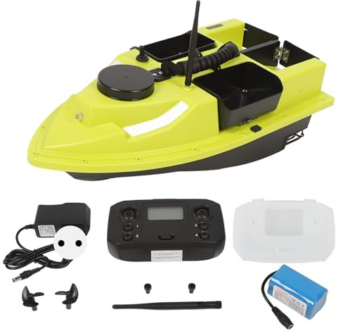 ciciglow RC Fischköder Boot, 2,4G Drahtloser GPS-Fisch Köder, 99 Ortungs Punkte, 4 Köder Tanks, Automatische Rückgabe, Geschwindigkeit Regelung, 600m Reichweite, 2kg Last (EU-Stecker)