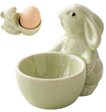 Generico Portauovo in Ceramica per Coniglietto per Uova alla Coque, portauova per Coniglietto Pasquale, Eleganti portauova a Forma di Coniglio, portauova per la tavola di Pasqua
