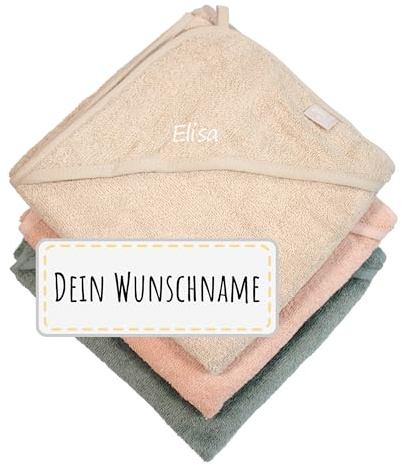 Holzura Baby Handtuch Kapuze - 75x75cm Personalisiertes Kapuzenhandtuch für Baby und Kinder