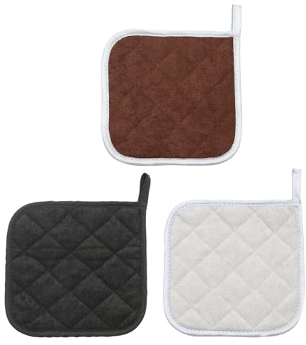 JCUGSBS 17.5CM*17.5CM Set di 3 presine da Cucina per Cottura Cucina in 100% Cotone