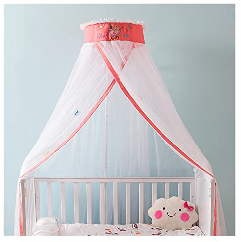 Himmelbett-Moskitonetz, großes Zelt, hängendes Moskitonetz, Schlafzimmer-Himmelvorhänge für Einzel- bis Kingsize-Doppelbetten (Farbe: Rosa)
