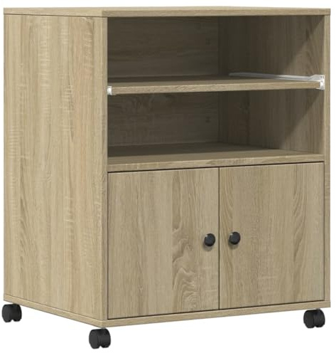 vidaXL Druckerständer mit Rollen Sonoma-Eiche 60x48x74 cm