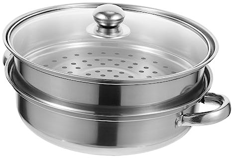 LABRIMP Pentola a Vapore in Acciaio Inossidabile 28cm Vaporiera Spessa Per Cucina Domestica Adatta Per Verdure Tamales e Altri Alimenti Facile Da Pulire e Utilizzare