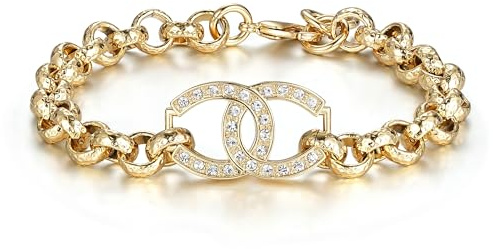 THE BLING KING 8mm Gold Horseshoe Belcher Bracelet for Men – 27g, 8-Inch – PVD Gold Plated Mens Bracelet