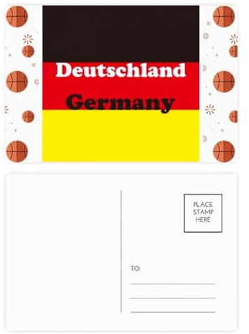 Deutsche Englische Flagge Schild Repräsentieren Text Basketball Postkarten-Set Dankeskarte Mailing Seite 20 Stück