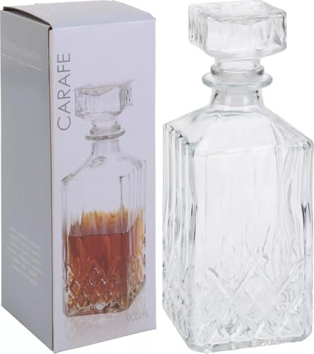 900ml Glass Whiskey Decanter Sherry Brandy Wine Storage Jar Bottle Carafe