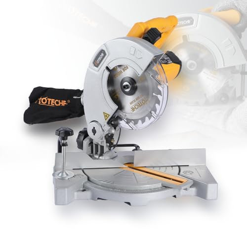 Hoteche 900W Kappsäge mit Laser 220-240V TCT Sägeblatt 190mm für präzise Schnittkapazität in 0°x0° 110x50mm 45°x0° 75x50mm für Kapp und Gehrungssäge inklusive Zubehör und Staubbeutel