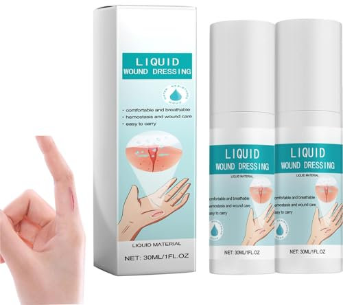 Spray liquido per bendaggi da 30 ml, traspirante, impermeabile, gel curativo per ferite, per piccoli tagli, graffi, ferite (2 pezzi)