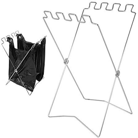 Support de Sac Poubelle, Performance, Portable, Haute Résistance, Pliable, Support de Sac Poubelle d'extérieur (WHITE)