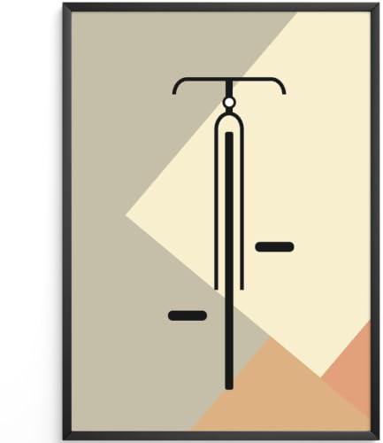 MJ-GRAPHICS® Poster Fahrrad Bilder Vintage Fahrrad Deko Bike Bilder für Küche Bauhaus Wohnzimmer Flur Bike Büro Wandkunst Modern Fahrradfahrer Geschenk Fahrrad Wanddeko Retro Stil A3 – Ohne Rahmen