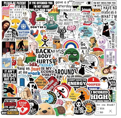 100 Stück Sticker Set Kinder, Lustige Aufkleber, Lustige Stickers, Lustige Stickers für Laptop Motorrad Snowboard Journal Scrapbooking Journal Fahrrad Skateboard Koffer Alle Altersgrupp