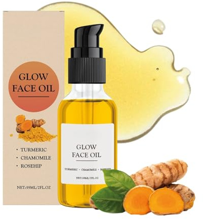 Nourishing Turmeric Face Oil,with Organic Rosehip & Chamomile - Hydrating Facial for Women, Fast Absorb Non-Greasy Glow Skin Tightening Magic Oil,UK Skincare Holiday Essentials