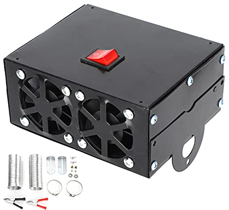 Wakects 12V 600W Bilvärmare Defroster Demister 12 Volt Bärbar Bilfläktvärmare med Tyst Fläkt för Vindrutesglasavfrostning och Uppvärmning (24V)