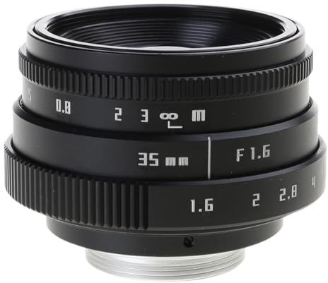 Grand objectif d'appareil photo 35 mm F1.6 C-Mount CCTV Lentille de remplacement pour M4/3 Mount Adapter DSLR Film