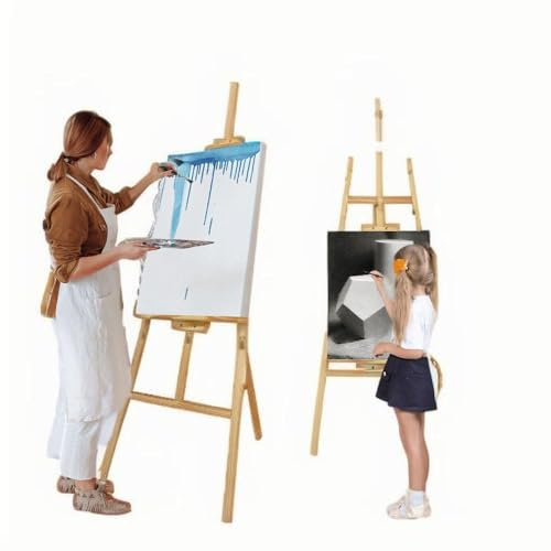 BALLSHOP Chevalet en bois 150CM, Support de Tableau en Bois Massif, Chevalet Peinture en bois Grand Pliable et Réglable en Hauteur, Ddapté pour l'art, Peinture et les Mariages, pour Enfants et Adultes