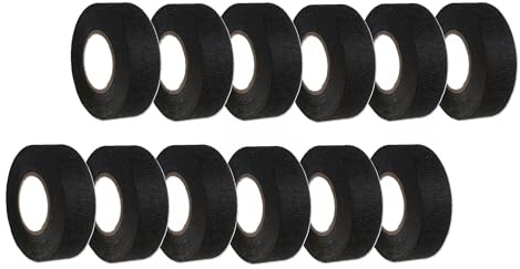 Cinta aislante de tela negra 0.33mm 12 unidades 18mm x 15m