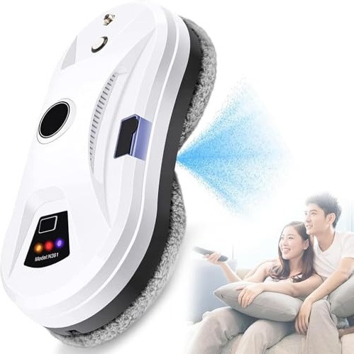 LVSEWOA Robot limpiacristales, máquina eléctrica para Limpiar Cristales, Aspirador automático de Cristales, Kit de Limpieza de Ventanas con pulverizador de Agua automático.