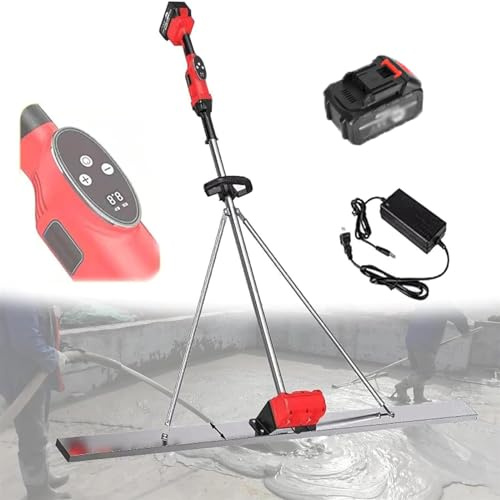 ZXINXIN Concrete Outside Leveling And Finishing Tools, 6000Rpm Concrete Vibrator Leveling Rake, 1.5M Scraper, Concrete Electric Scraper Horizontal Vibration