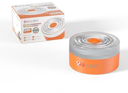 G-LEKO Luz Emergencia Baliza V16 HOMOLOGADA DGT 3.0 Obligatorio 2026. Geolocalización con Datos Incluídos hasta 2038. Señal V-16 Luz LED Mayor Visibilidad >1km y 360° con Base Imantada IP54 *1u