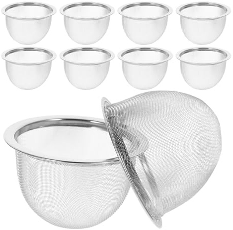 MOTHNUR 10 Filtros De Té De Malla Fina De Acero Inoxidable 2.75X1.77In Cestas Infusoras Reutilizables Para Hojas Sueltas Compatible Con Teteras Y Tazas Para Infusiones Y Té