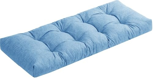 Cuscino per panca da esterno/interno, 150 x 45 cm, spessore 8 cm, in lino, per finestre, sedie a sdraio, patio, mobili da giardino, in vimini, comoda imbottitura