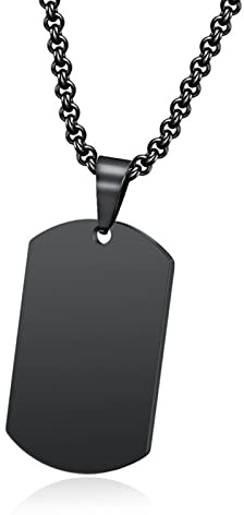 NEHZUS Edelstahl-Kreuz-Schmuck, für Herren und Damen, personalisierte Halskette, Erkennungsmarken-Anhänger, Militärmarke mit Worten, personalisierbare Gravur, inspirierende Halskette